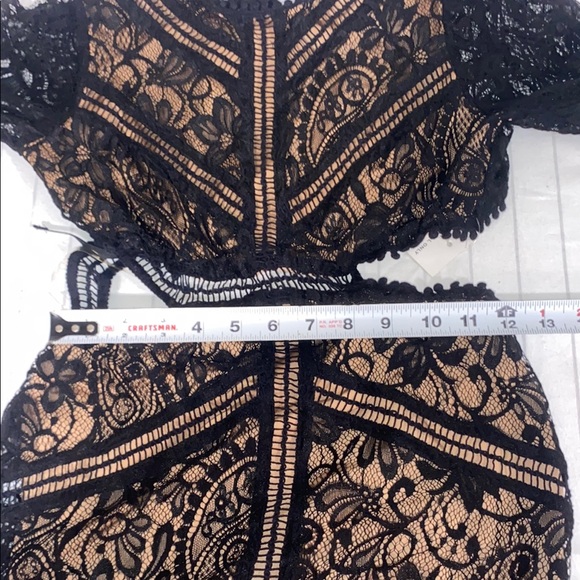 For Love And Lemons Black Lace Dress SizeSmall, Open Back, Long Sleeve Dress - Picture 13 of 16
